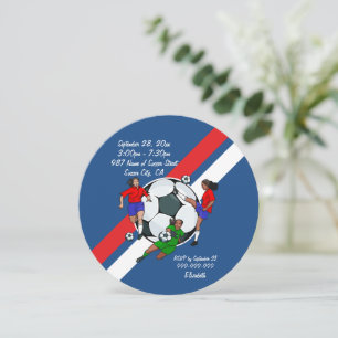 Girls Soccer Ball Birthday Party Invitation