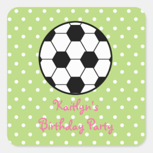 Girl's Soccer Ball Birthday Party Stickers