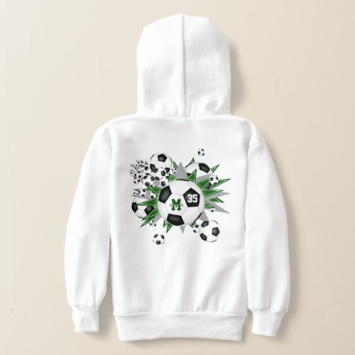 girls soccer ball blowout w green gray stars hoodie