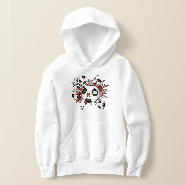 girls soccer ball blowout w maroon gray stars hoodie (Laydown)