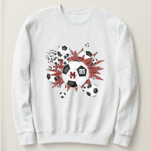 girls soccer ball blowout w maroon white stars sweatshirt