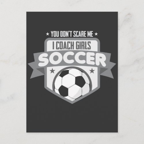 Girls Soccer Coach Scare Team Trainer Football Postcard