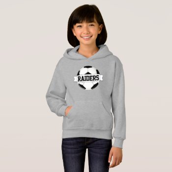 Girls' Soccer Custom Team  Player  Number & Color Hoodie by SoccerMomsDepot at Zazzle