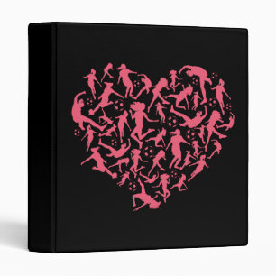 Girls Soccer Heart - Women Players 3 Ring Binder