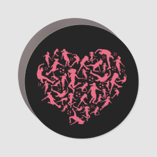 Girls Soccer Heart - Women Players Car Magnet