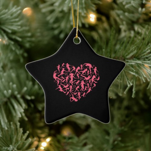 Girls Soccer Heart - Women Players Ceramic Ornament