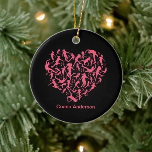 Girls Soccer Heart - Women Players Ceramic Ornament