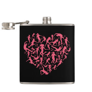 Girls Soccer Heart - Women Players Flask