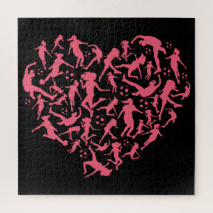 Girls Soccer Heart - Women Players Jigsaw Puzzle