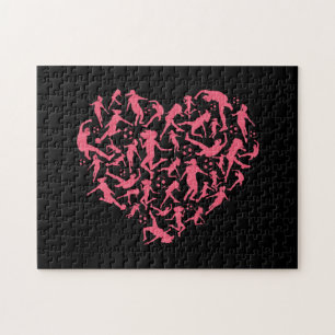 Girls Soccer Heart - Women Players Jigsaw Puzzle