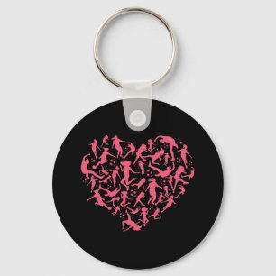 Girls Soccer Heart - Women Players Keychain