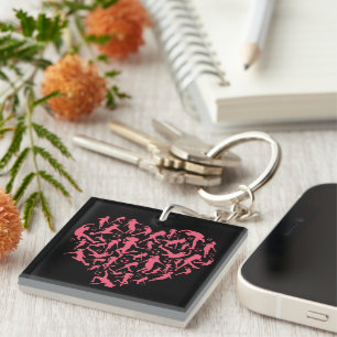 Girls Soccer Heart - Women Players Keychain
