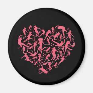 Girls Soccer Heart - Women Players Magnet