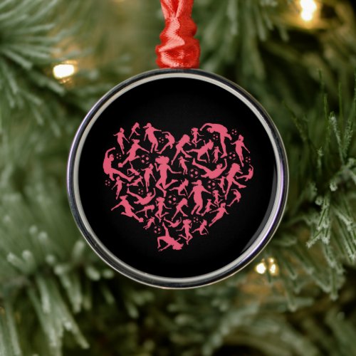 Girls Soccer Heart - Women Players Metal Ornament