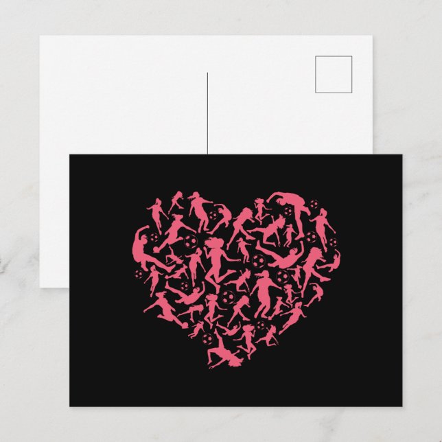 Girls Soccer Heart - Women Players Postcard (Front/Back)