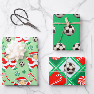 Girls Soccer Holiday Gift Wrapping Paper