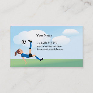 Girl's Soccer Kick Calling Card