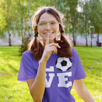 Girls Soccer Love Cute Soccer Player Jersey Shirt by SoccerMomsDepot at Zazzle