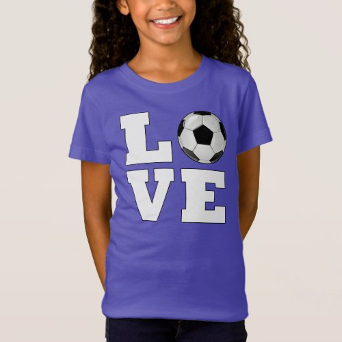 Girls Soccer LOVE Cute Soccer Player Jersey Shirt Girls Soccer LOVE Cute Soccer Player Jersey Shirt