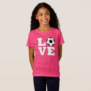 Girls Soccer LOVE Cute Soccer Player T-Shirt