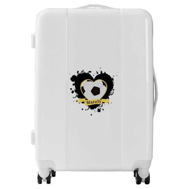 Girls Soccer Love Ink Splash Player's Name Kids   Luggage (Front)