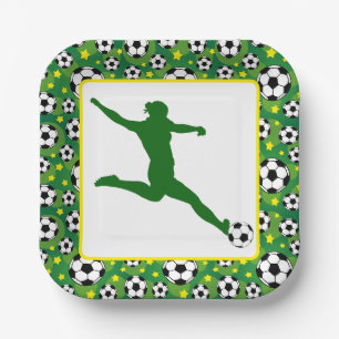 Girls Soccer Party Paper Plate