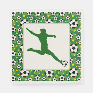 Girls Soccer Party Paper Plate Napkins