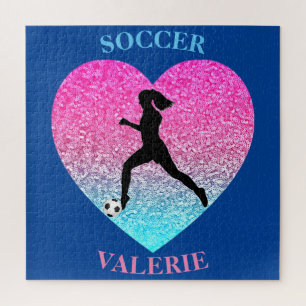 Girls Soccer Personalized Jigsaw Puzzle