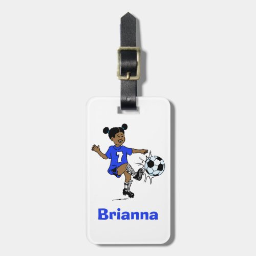 Girls Soccer Personalized Photo Template Luggage Tag