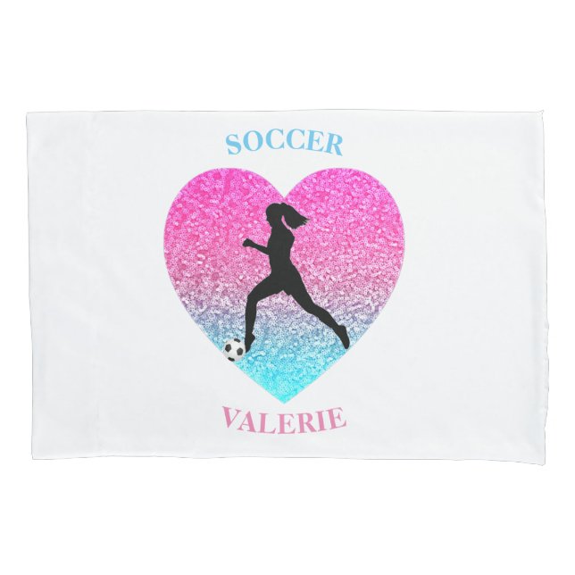 Girls Soccer Personalized Pillowcase (Front)