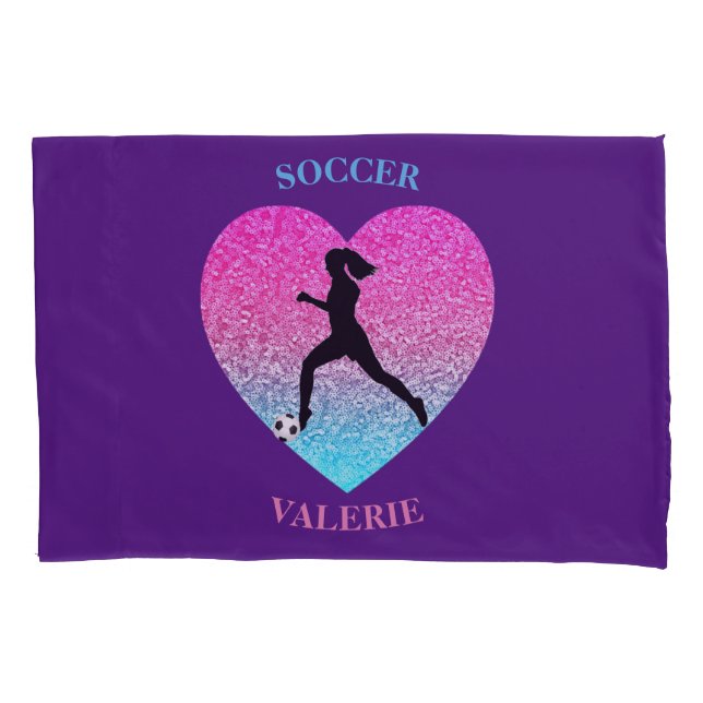 Girls Soccer Personalized Pillowcase (Front)