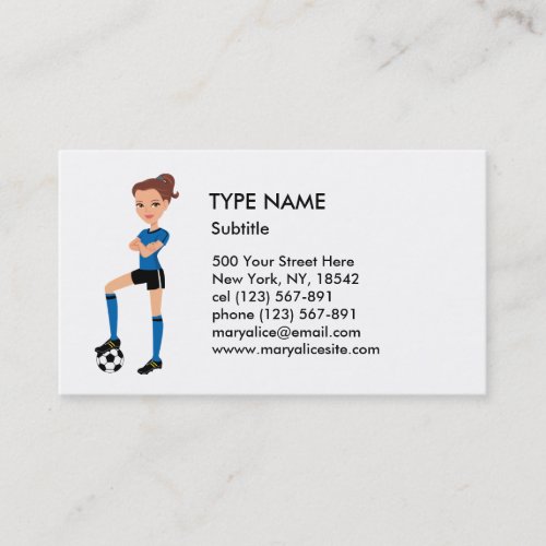 Girl's Soccer Player Calling Card P Business Cards