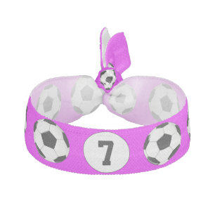 Girls Soccer Player Custom Jersey Number & Color Elastic Hair Tie
