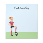 Girl&#39;s Soccer Player Notepad Personalized at Zazzle