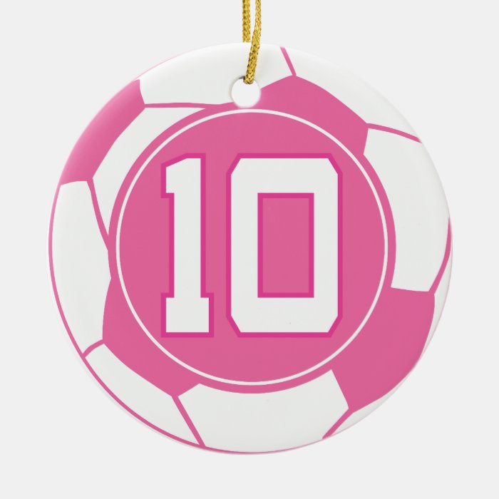 Girls Soccer Player Number 10 Gift Ornaments