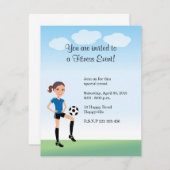 Girl's Soccer Player Personalized Invitation (Front/Back)