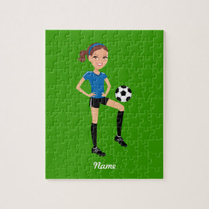 Girl's Soccer Player Personalized Jigsaw Puzzle