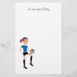 Girl&#39;s Soccer Player Personalized Stationery at Zazzle