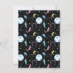 Girls Soccer Silhouettes Stars and Sparkles Holiday Card