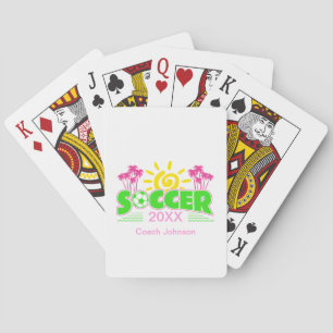 Girls Soccer Sunshine Palm Trees Poker Cards