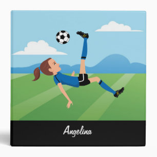 Girl's Soccer Themed Binder with Name
