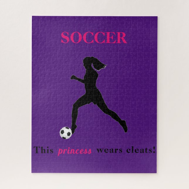 Girls Soccer - This princess wears cleats! Jigsaw Puzzle (Vertical)