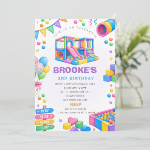 Girls Soft Play Birthday Party Invitation