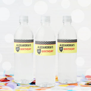 Girls Softball Birthday Party Water Bottle Label