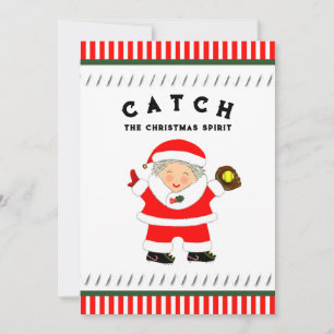 Girls Softball Christmas Holiday Card