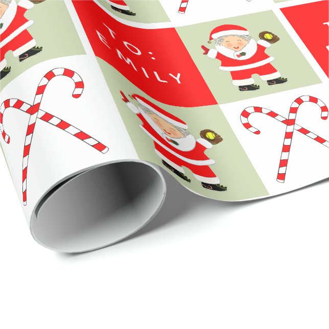 Girls Softball Christmas Holiday Gift Wrapping Paper (Roll Corner)