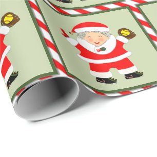 Girls Softball Holiday Gift Wrapping Paper