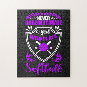 Girls Softball Jigsaw Puzzle - Never Underestimate