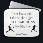 Girls Softball Laptop Sleeve<br><div class="desc">Show your love for softball with this cool laptop sleeve!</div>