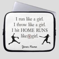 Girls Softball Laptop Sleeve